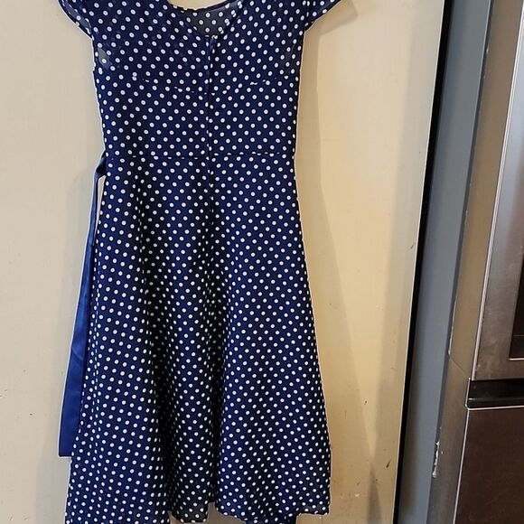 Lindy Bop Vintage dress Polka Dot Blue Dress large 💙 - Picture 8 of 8